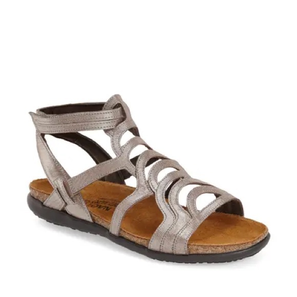 Naot Silver Leather Sara Gladiator Sandals - Picture 1 of 7